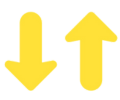Two yellow arrows, one pointing up and the other down, symbolising exchange and collaboration